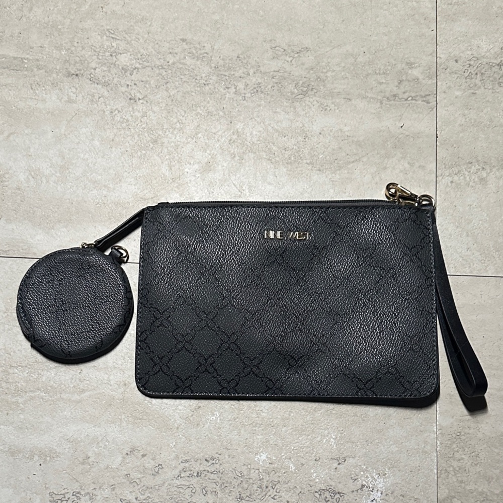 Nine West Black Clutch and Wristlet Set